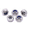 M5-0.8 (50 pcs) Nylon Insert Hex Lock Nuts, 304 Stainless Steel 18-8 Locknut, Bright Finish