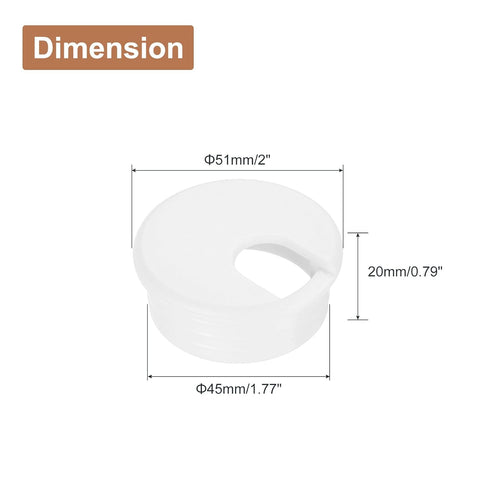 uxcell Cable Hole Cover, 6Pcs 45mm/1-3/4inch ABS Desk Wire Grommet for Office Computer Desk Organizer (White)
