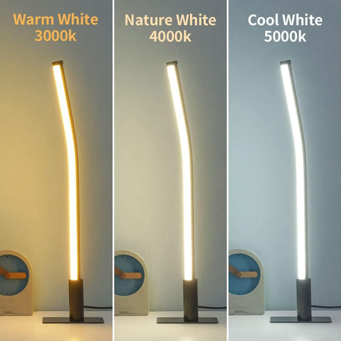 GEPROSMA Set 2, 17.32"/44CM 5V 2A),Minimalist Design,3 Dimmable,Nightstand Slim Metal Table Lamp Bedside Lamp of Modern