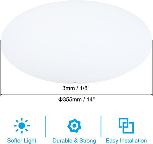 14" PATIKIL Lampshade Diffuser, Diameter Round Diffuser for Drum Lampshades Pendants Light, DIY Light Shield, Frosted