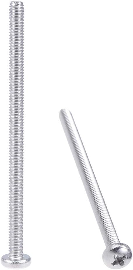 uxcell M4x75mm Machine Screws, Pan Phillips Cross Head Screw, 304 Stainless Steel Fasteners, 10Pcs