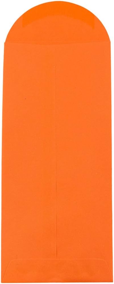 JAM PAPER #12 Policy Business Colored Envelopes, 4 3/4 x 11, Orange Recycled, 50/Pack