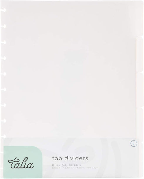 Talia Discbound Notebook - Dividers, 5tab White, Letter Size