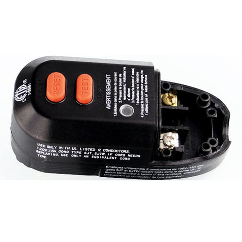 GutReise GFCI Replacement Plug Assembly, 15 Amp Ground Fault Circuit Interrupter, Manual Reset, 2-Prongs
