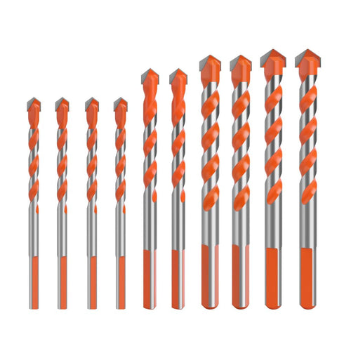 Masonry Bit Cement Drill Bits for Concrete, Professional Carbide Tipped Hammer Drill Bits, 10 Pcs Orange