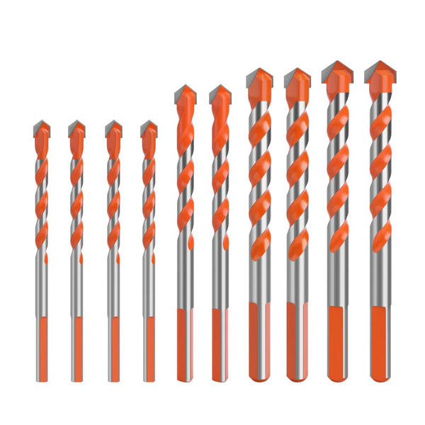 Masonry Bit Cement Drill Bits for Concrete, Professional Carbide Tipped Hammer Drill Bits, 10 Pcs Orange