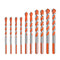 Masonry Bit Cement Drill Bits for Concrete, Professional Carbide Tipped Hammer Drill Bits, 10 Pcs Orange