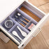 Desk Drawer Organizer Tray with Adjustable Dividers, Set of 4 (2 Large + 2 Small) for Makeup, Pens, Flatware
