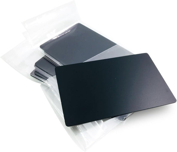Metal Business Cards Anodized Aluminum Plaque Plate 86X54X0.8mm (Black, 10PCS)
