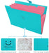 SKYDUE Expanding File Folder with 32 Labels, 5 Pockets A4 Letter Size Accordion Folder Paper Organizer for School and