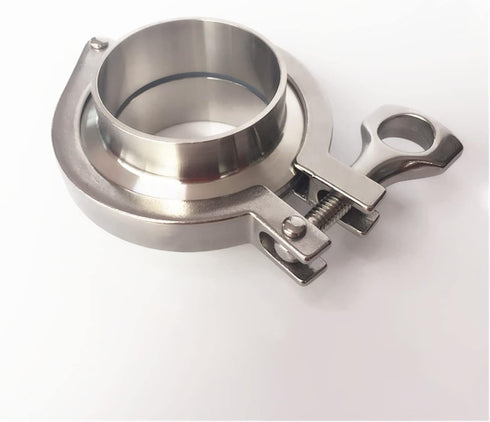 Ghxiag 2" 45mm 1-3/4" 304 Tri Clamp x Pipe OD Sanitary Weld Ferrule + Tri Clover + Silicone Gasket Stainless Steel
