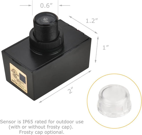 YCA1030 Hard-Wired Post Eye Light Control with Photocell Light Sensor, Photocell Sensor, Dusk to Dawn Light Sensor, Photocell for Outdoor Light, UL Listed (Pack of 2) by J.LUMI