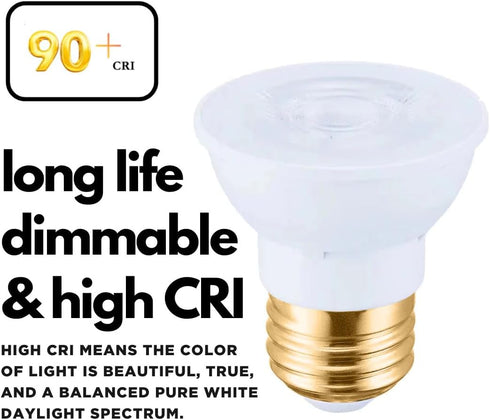 GoodBulb PAR16 LED Light Bulb, 7-Watt (50W Equivalent), Dimmable, 5000K Daylight White - Pack of 4