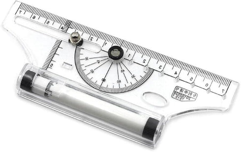 QMQJIA Portable Universal Multi-Purpose Rolling Ruler Drawing Parallel Compass-Ruler School Stationery Protractor Ruller