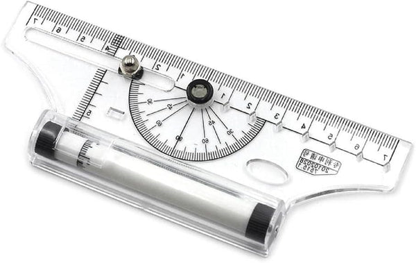 QMQJIA Portable Universal Multi-Purpose Rolling Ruler Drawing Parallel Compass-Ruler School Stationery Protractor Ruller