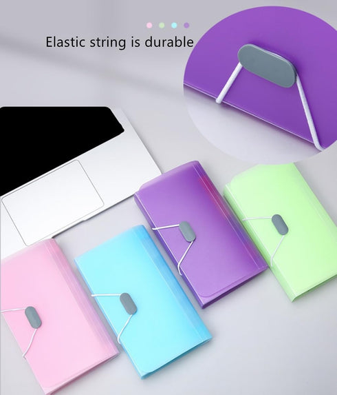 ESUPPORT 4 Pack Mini Accordion File Organizer, 13 Pockets Expanding File Folders for Storage of Invoice Cards, Coupons,