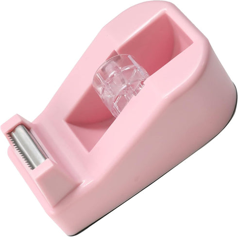 WELSTIK Desktop Office Tape Dispenser, Non-Skid Base for Packaging in Office, Restaurant, Pink