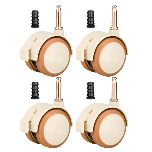 Hemobllo Silent Swivel Casters 4pcs with Brakes Smooth Rolling Noiseless Movement Locking