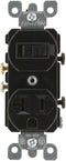 Leviton 5335 20 Amp, 120 Volt, Duplex Style Combination Single Pole Switch/Receptacle, Grounding, Black