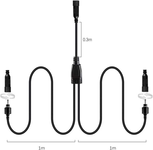 2-in-1 Splitter for Garden Path Lights, Connect Two Row Landscape Lighting to One Adapter