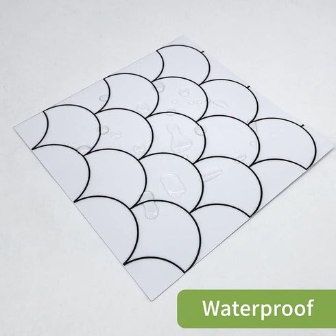 Floor Wall Tile Transfers Sticker: Peel & Stick Vinyl Splashback Tile Decals for Home Decor, 10 Pcs, Black Line