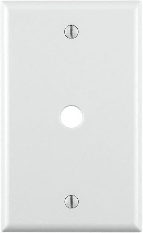 Leviton 1-Gang .406 Inch Hole Device Telephone/Cable Wallplate, Standard Size, Thermoset, Box