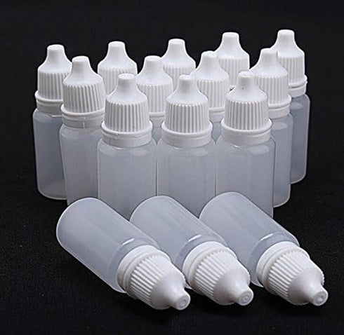 50PCS 15ml/0.5oz Empty Refillable Clear Plastic Dropping Bottles, Portable Squeezable Dropper Container with Caps