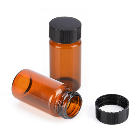 stonylab Brown Glass Sample Vials with Cap - 20 ml Screw Cap Sample Vials for Liquid Sampling, Pack of 20