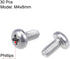 uxcell M4x8mm Machine Screws - 30Pcs Pan Phillips Cross Head 304 Stainless Steel Fasteners