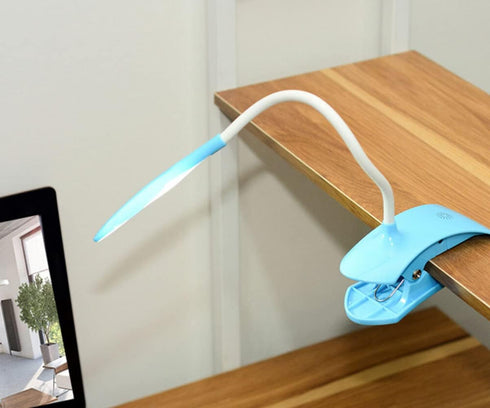 anso USB Rechargeable Clip-on Desk Lamp - LED Light in Blue
