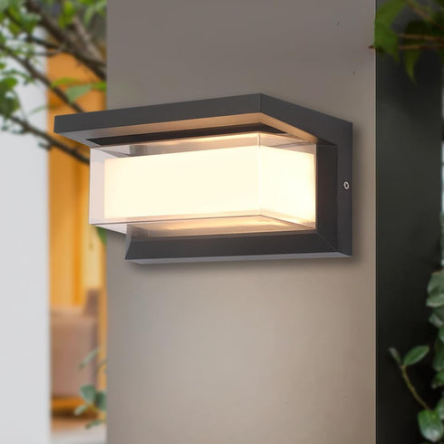 FUPE 24W 3-Color 2200LM IP65 Dimmers 1 Pack Outdoor Lights for House Exterior Lighting Fixtures Adjustable Waterproof