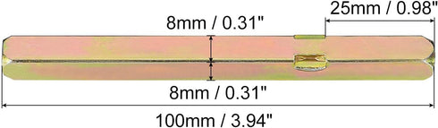 uxcell Door Knob Spindle, Spare Door Handle Spindle Bar, 100mm Long Door Spindle Replacement Door Handle Parts for 25mm Thick Doors, Gold by uxcell
