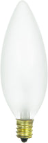 Sunlite 60CTF/32 Incandescent 60-Watt, Candelabra Based, Chandelier Bulb, Torpedo Tip, Frost