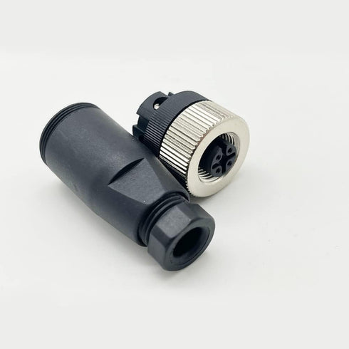 2Pcs M12 4 Pin Female Connector, 12mm A Code Industrial Circular Connector, IP67 250V 4A AC/DC