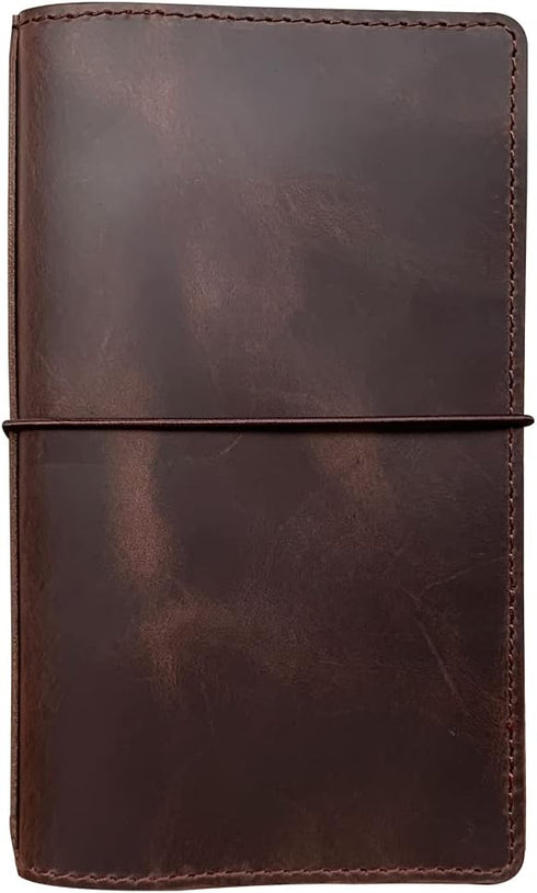 newestor Travelers Notebook Cover: Standard Size with Inner Pockets, Card Slots, and Pen Holder, Dark Brown