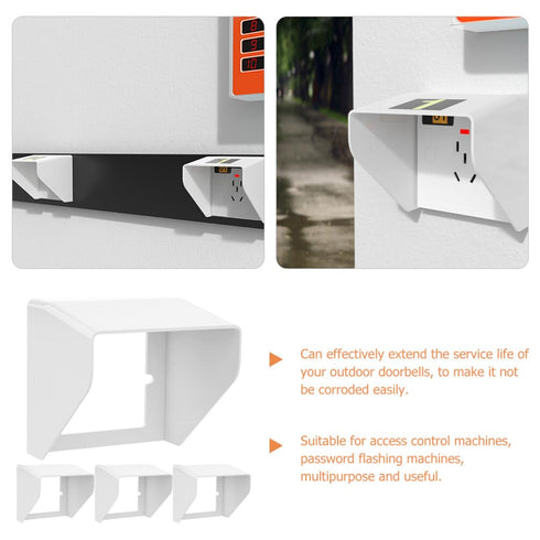 GANAZONO 4pcs Weatherproof Electrical Outlet Box Cover, Universal Outdoor Doorbell Rain Covers Oblique Doorbell