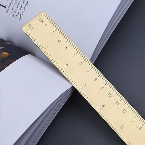 Utoolmart 15cm / 5.9-inch Brass Straight Ruler, Double-Sided Scale Measuring Tool for Engineering and Drawing