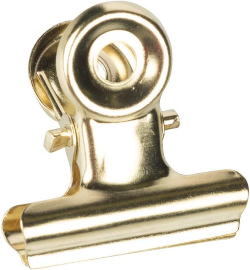 JAM PAPER Metal Bulldog Clips, Small, 22mm, Gold, 25/Pack