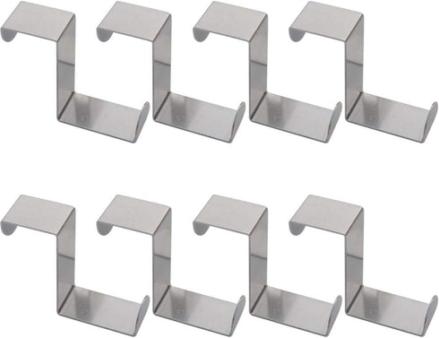8 PCS Over The Door Hooks, Z-shaped Reversible Sturdy Hanging Hooks, Hold up to 11Lbs, Stainless Steel