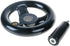 YXQ 3.94'' Hand Wheel Black with Revolving Handle, 3 Spoked Round Handwheel for Milling Machine, 12mm Hole