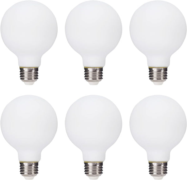 6 Pack truestory G25 (G80) Globe Light Bulb, Warm White 2700K, Dimmable 450LM, E26 Base, Suitable for Any Occasion
