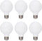 6 Pack truestory G25 (G80) Globe Light Bulb, Warm White 2700K, Dimmable 450LM, E26 Base, Suitable for Any Occasion