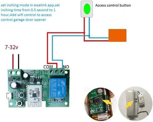 eWelink WiFi Smart Dry Contact Relay Switch Module - Works with Alexa Assistant (5-32V 1 Channel)