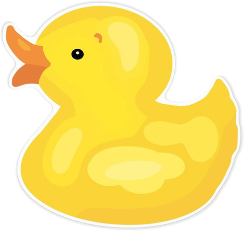 Azeeda 'Bath Toy Duck' White Premium Vinyl Decal Sticker Waterproof, Durable & Easy
