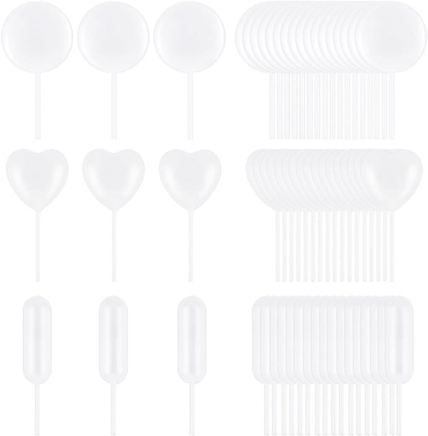 60 Pieces 4ml Plastic Pipettes Squeeze for Cupcakes, Chocolate, Strawberries, Liquid Transfer Dropper Injector Mini