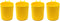 JSP Manufacturing 3 inch Plastic Pegboard Hanging Cup Hook Organizer for Crafts/Office, Multi-Colors, 4 Pack (Yellow)