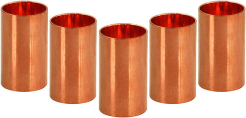 Supply Giant DDDM0038-5 Straight Copper Coupling Fittings with Sweat Ends, 3/8 Inch