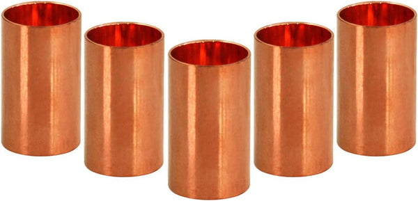 Supply Giant DDDM0038-5 Straight Copper Coupling Fittings with Sweat Ends, 3/8 Inch