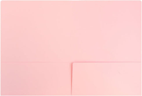 JAM PAPER Premium Matte Cardstock Twin Pocket Folders - Baby Pink Pastel (6/Pack)