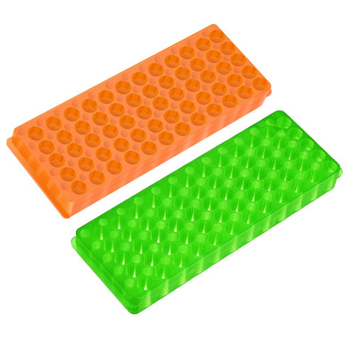2Pcs Tube Rack for 0.5ml-2ml Centrifugal Pipe, Double-Sided Plate, 60 Holes, Orange-Green